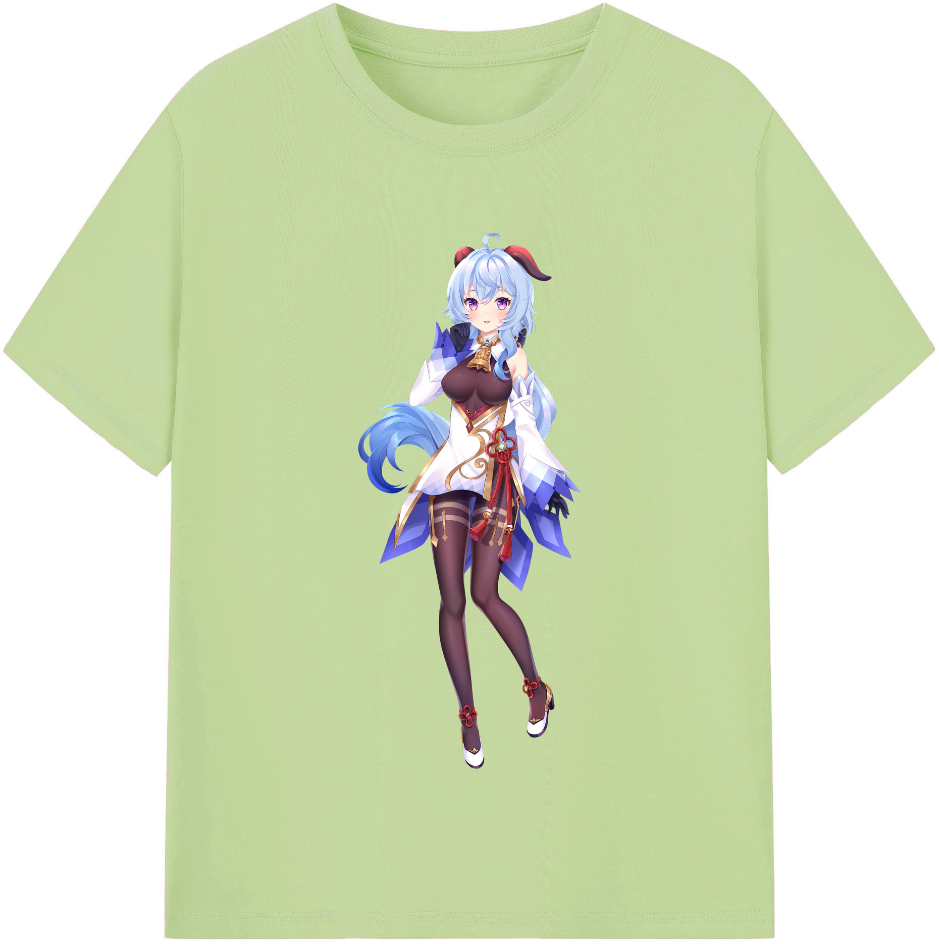 げんし神 甘雨 かんう genshin Ganyu 綿100％半袖Tシャツ（フロントプリント）